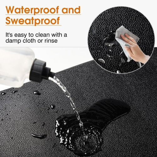 MoyRetty 2-Pack Exercise Equipment Mat, 24 x 11.8 inches, Anti-Slip Rubber Floor Protection for Peloton Bike and Treadmill, Black