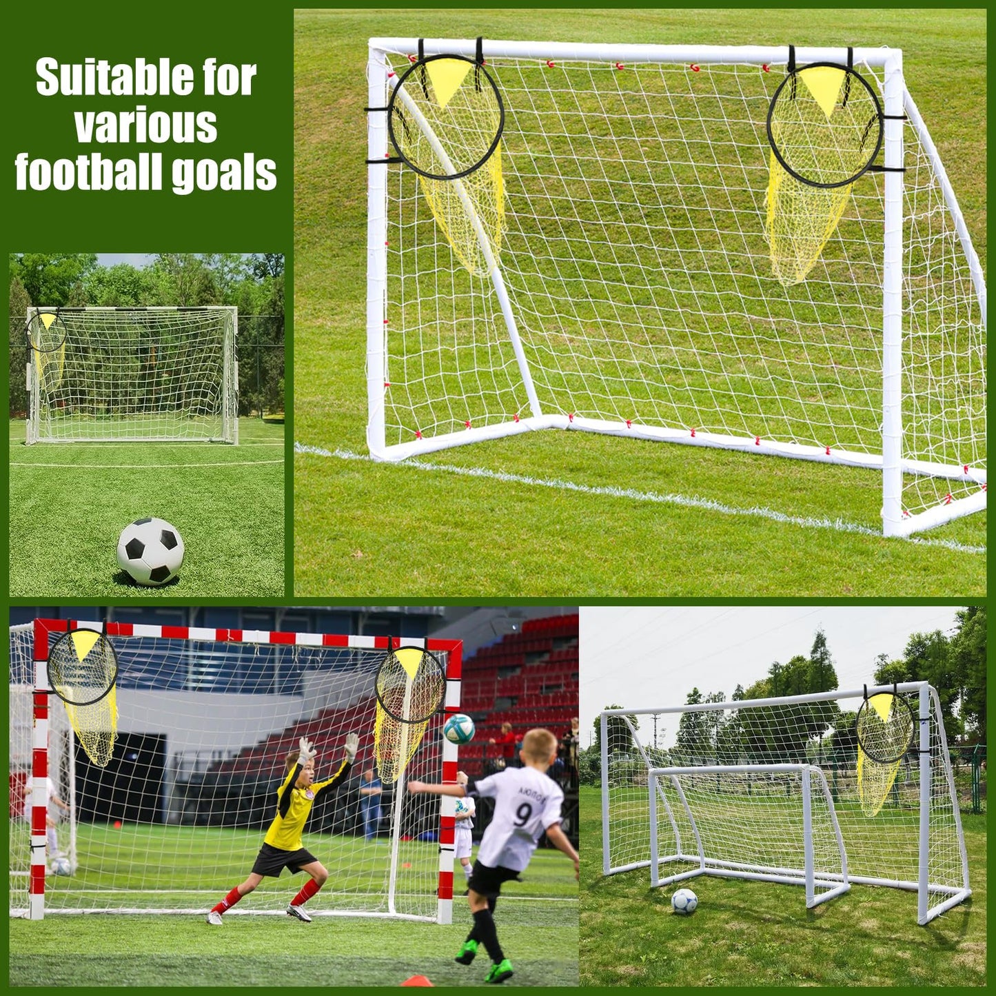 2Pcs Soccer Goals for Backyard, Football Target Nets for Throwing 17x28inch Football Trainer Throwing Net Soccer Gear Practice Equipment or Improving Throw Accuracy, Portable Footballs Accessories