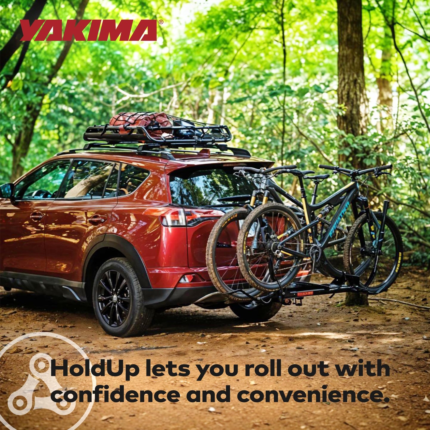Yakima Tray Hitch Bike Rack, Rear Vehicle Bicycle Carrier w/Tilting Tray & Adjustable Spacing for 2 Bikes, Fits 20 to 27.5 Inch Wheel Size, HoldUp 2”