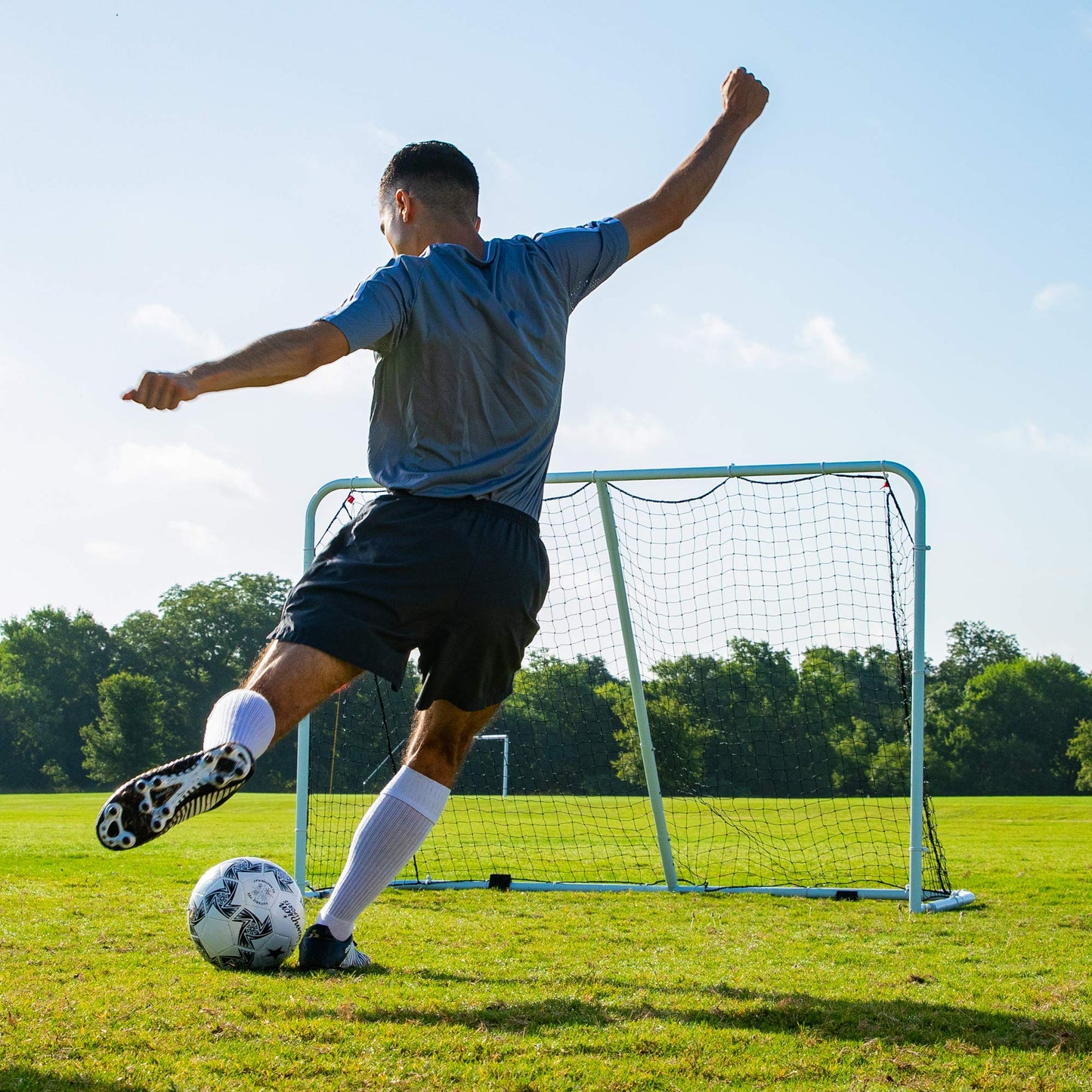 Champion Sports Easy Fold Soccer Goal - Ultimate Portable Convenient and Quick Setup Goal