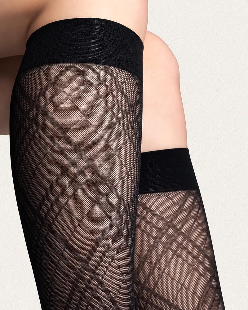 LABELLA 3-Pair Non Slip Knee High Stockings S/M/L Variation: 3-Pair Trio-Diamond+Medium
