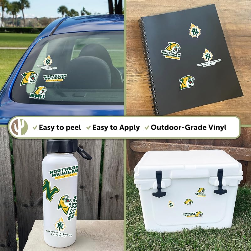 Northern Michigan Wildcats Sticker Sheet - Desert Cactus Official License Decal
