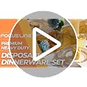 Disposable Dinnerware Set with Rose Gold Rim - 350 Pieces for 50 Guests