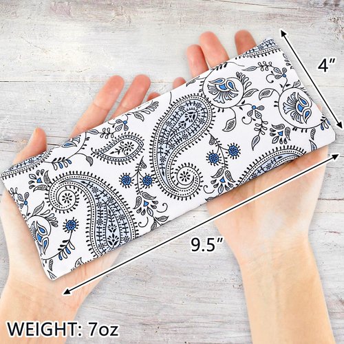 Lavender Eye Pillow for Relaxation, Yoga, Sleep – Weighted Eye Mask for Headache, Sinus, Aromatherapy Moist Heat Compress, Meditation Accessory, Relaxation Gift for Women