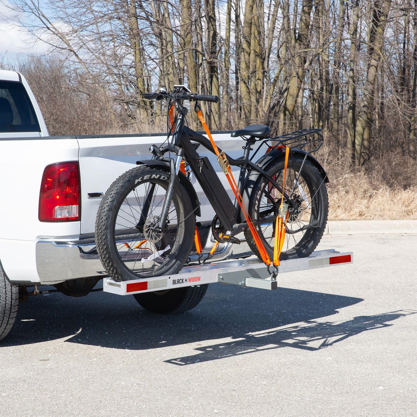 Black Widow eBike Rack with Ramp, 400 lb Cap, Fat Tire Bike Carrier