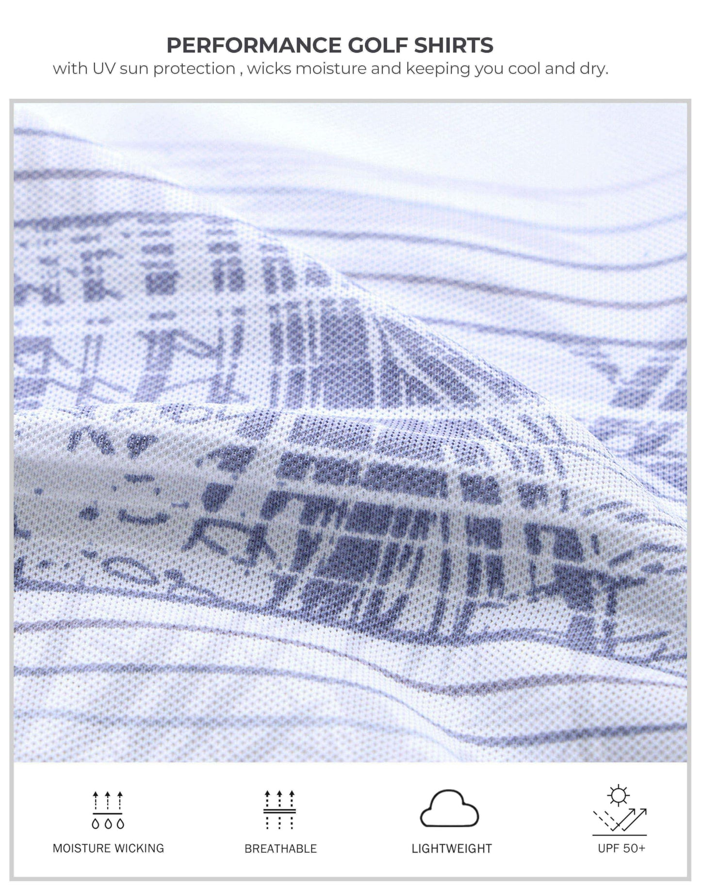 Men's Golf Shirts Dry Fit Moisture Wicking Performance Short Sleeve Collared Polo Shirts for Casual Tennis Bussiness (White Leaves, XXXL)