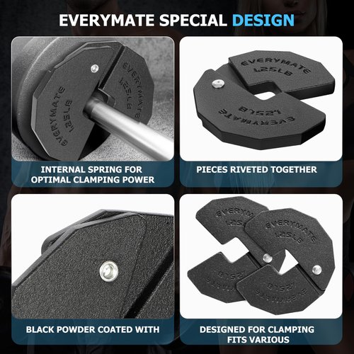 EVERYMATE Dumbbell Fractional Weight Plate, 1.25lb Weights for Dumbbells, Weight Clips for Dumbbells to Add Weight , Designed for Dumbbell Training, Micro Change Plates for Dumbbell and Olympic Barbell Weightlifting