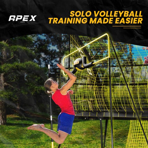 Apex Sports Volleyball Spike Trainer – Adjustable Solo Practice Station for Hitting & Spiking – Durable 25lb Base, Easy Ball Reload – Indoor/Outdoor Training Aid for All Skill Levels