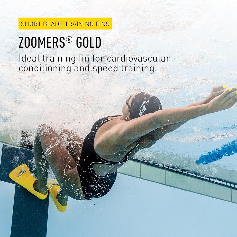 FINIS Zoomers Gold Youth Swimming Fins - 5.5-7 / 37-39 (Variation: Male 5.5-7, Female 6.5-8, Euro 37-39)