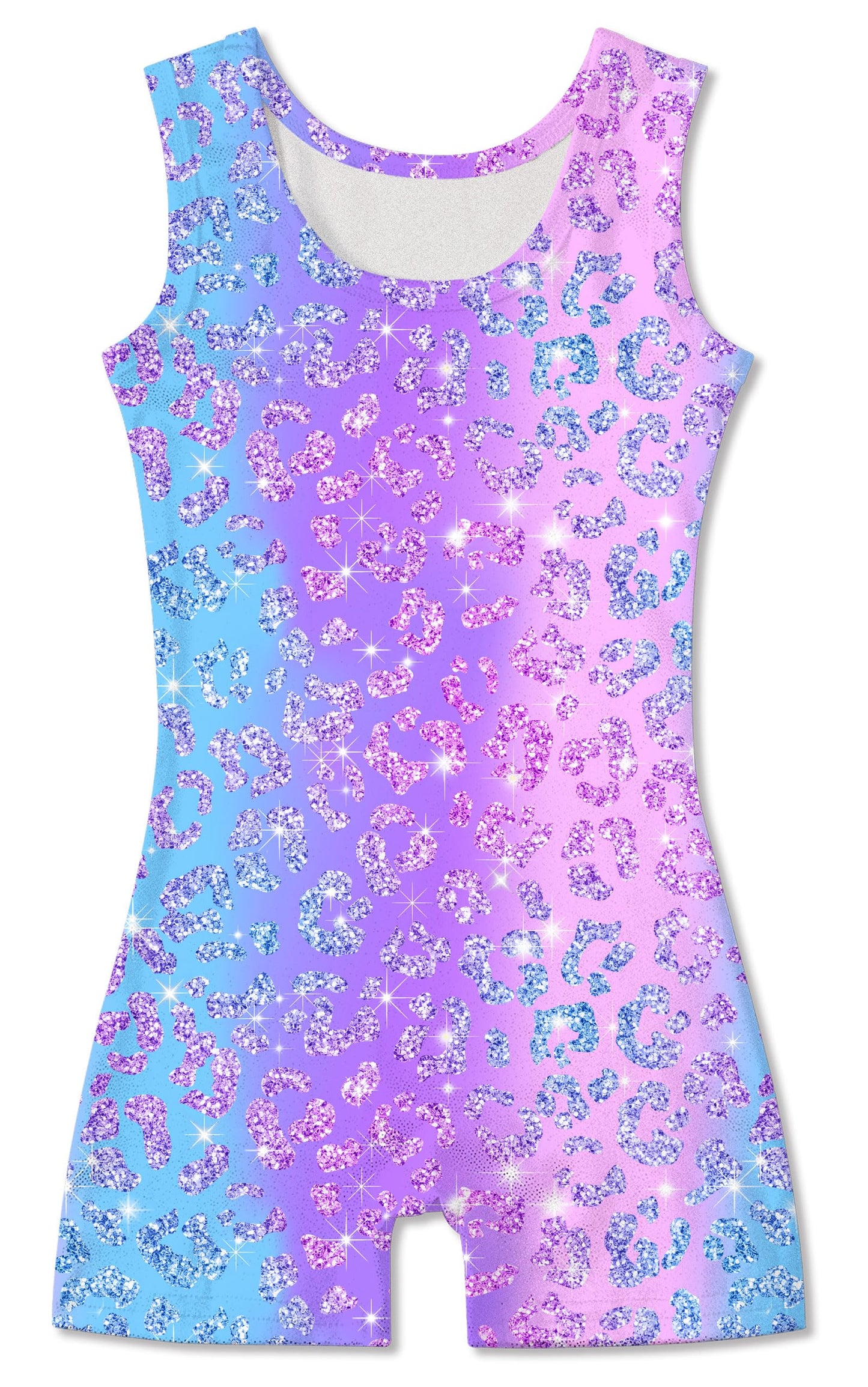 Funnycokid Gymnastics Leotards for Girls Toddler Outfits Dance Unitards Clothes with Shorts, Leopard Diamond Purple, 3-4T