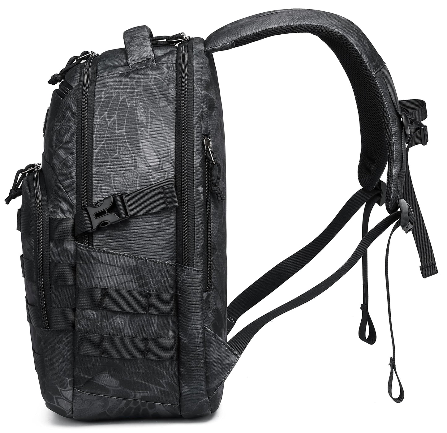 Wotony Military tactical backpack, backpack for men black small tactical assault bag (Python Black, 20 inch)