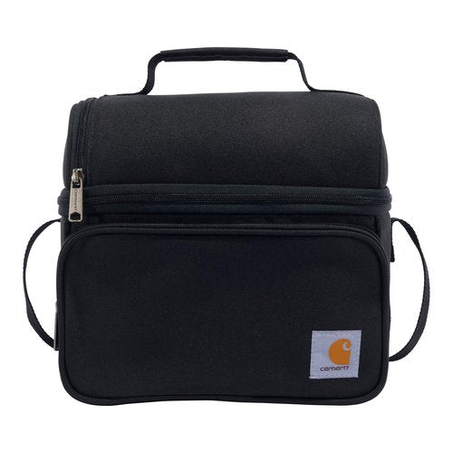 Carhartt Insulated 12 Can Two Compartment Lunch Cooler Bag - Rain Defender DWR Coating - Synthetic Lining Black 1 One Size One Size