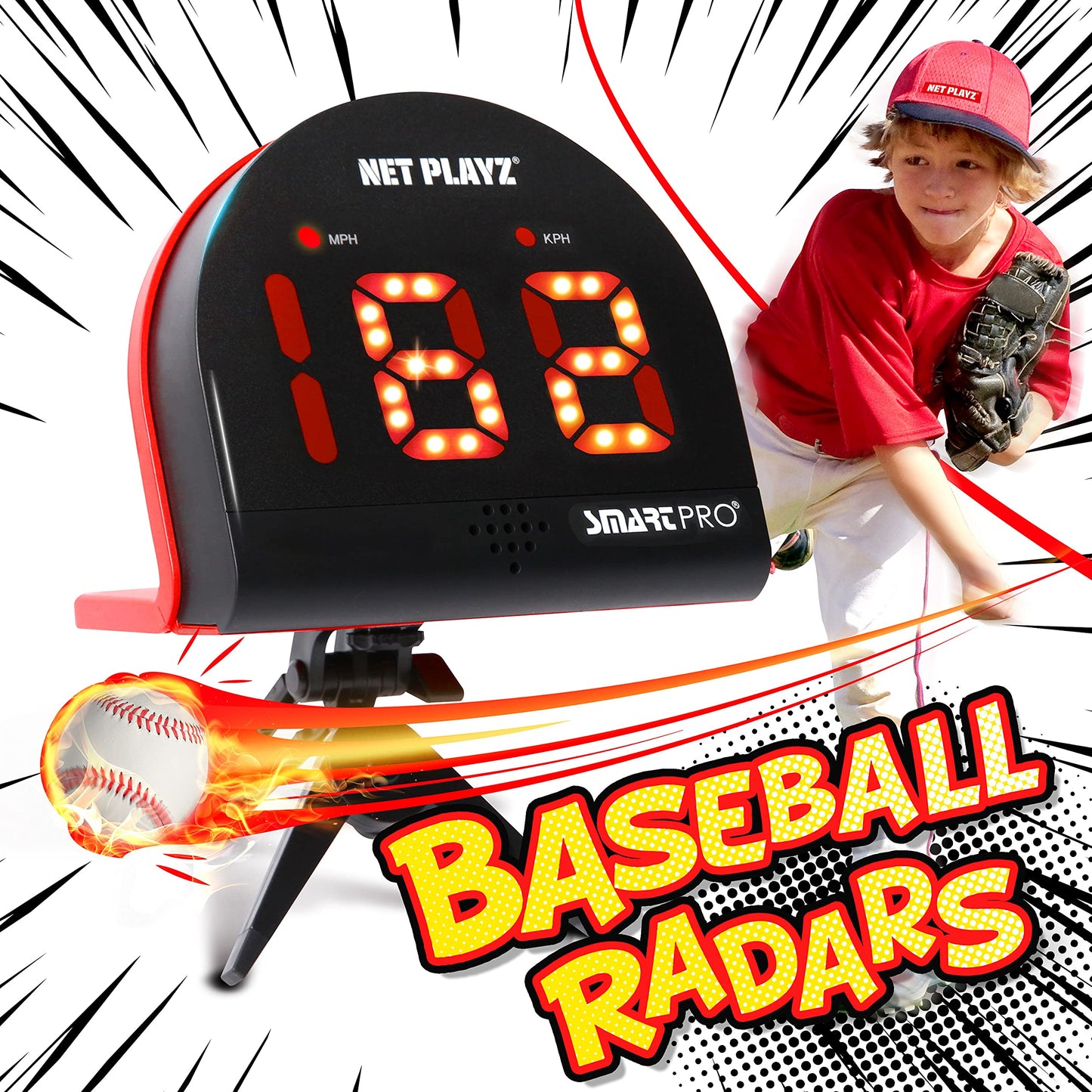 TGU Baseball Gifts, Radar Speed Guns (Hands-Free) Baseball Radar, Pitch Training Aids, High-Tech Gadget & Gear, Black (NIS022132024)