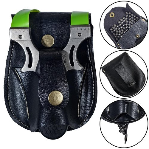 Slingshot, Solid Slingshot Set for Hunting,Professional Stainless Steel Tactical Slingshots, with 1 Ammo Pouch, 100 Ammo Balls, 9 pcs Flat Bands & 4 Target, Adults Slingshot for Outdoor Catapult Game