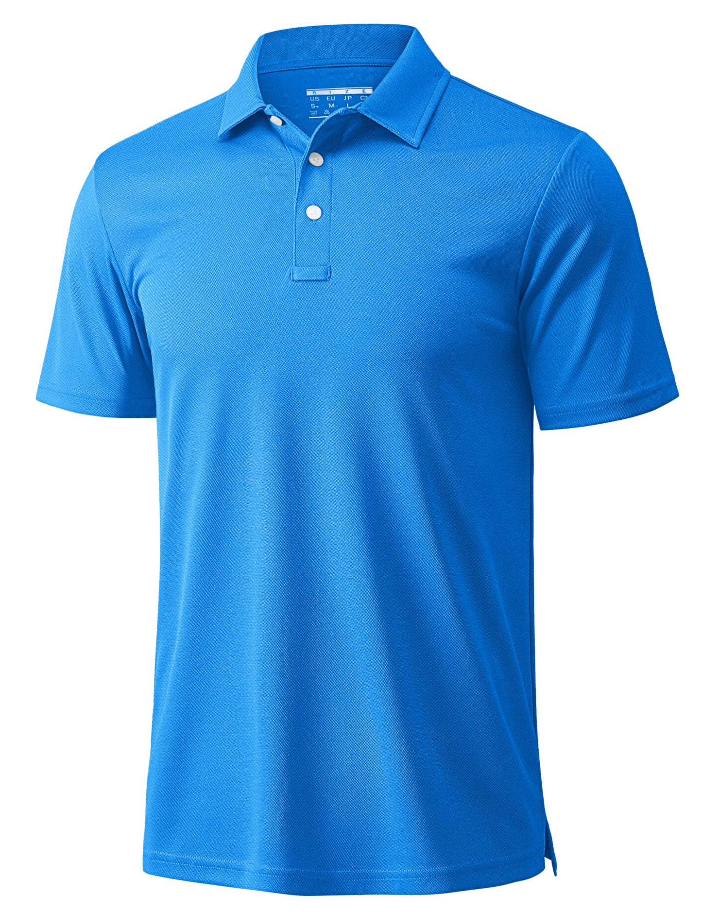 MAGCOMSEN Men's Polo Shirts Short Sleeve Athletic Pique Golf Shirt Dry Fit Performance Casual Work Polos for Men Azure