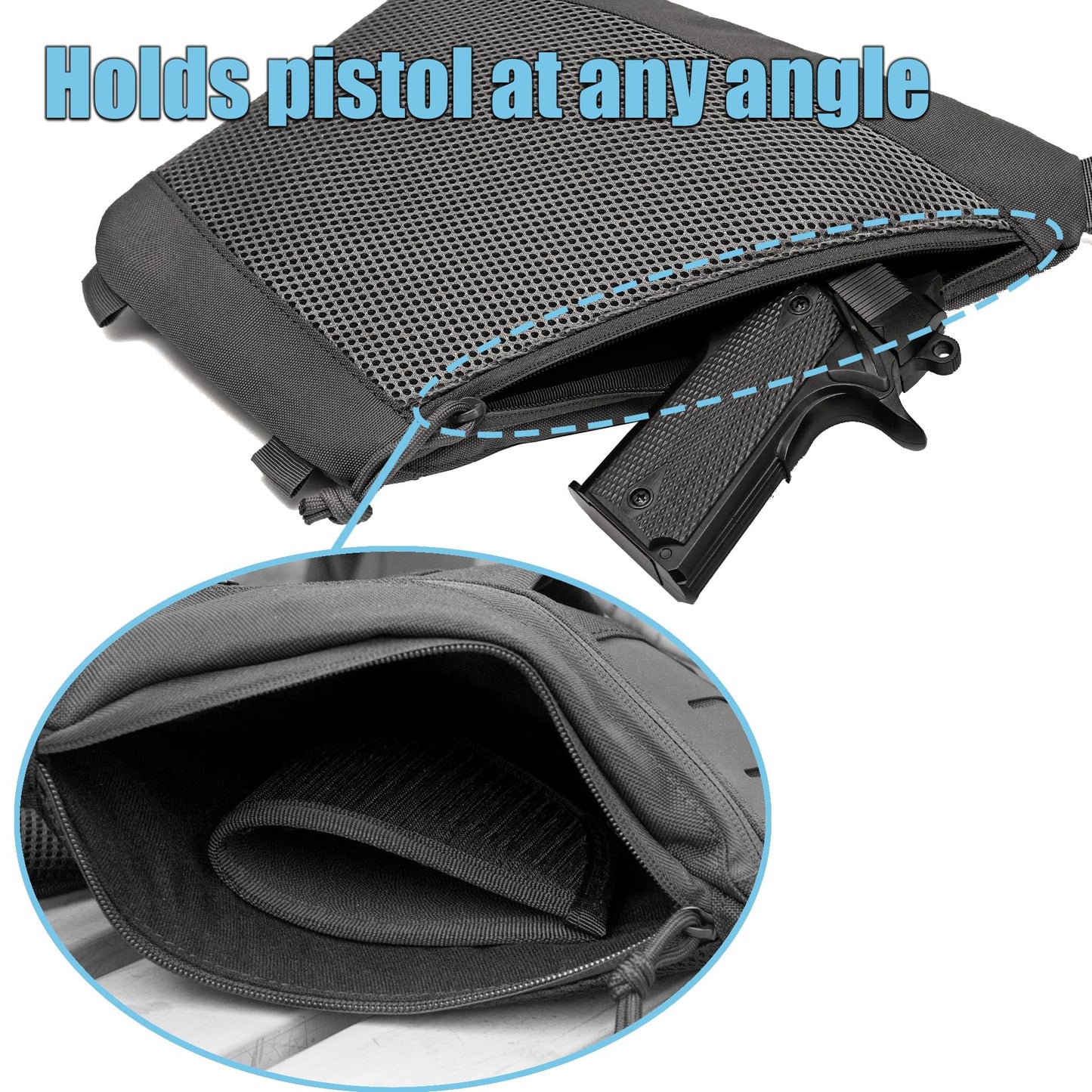 WCALULEG Tactical Sling Bag for Men Women Crossbody Anti-Theft CCW Sling Bag EDC Carry