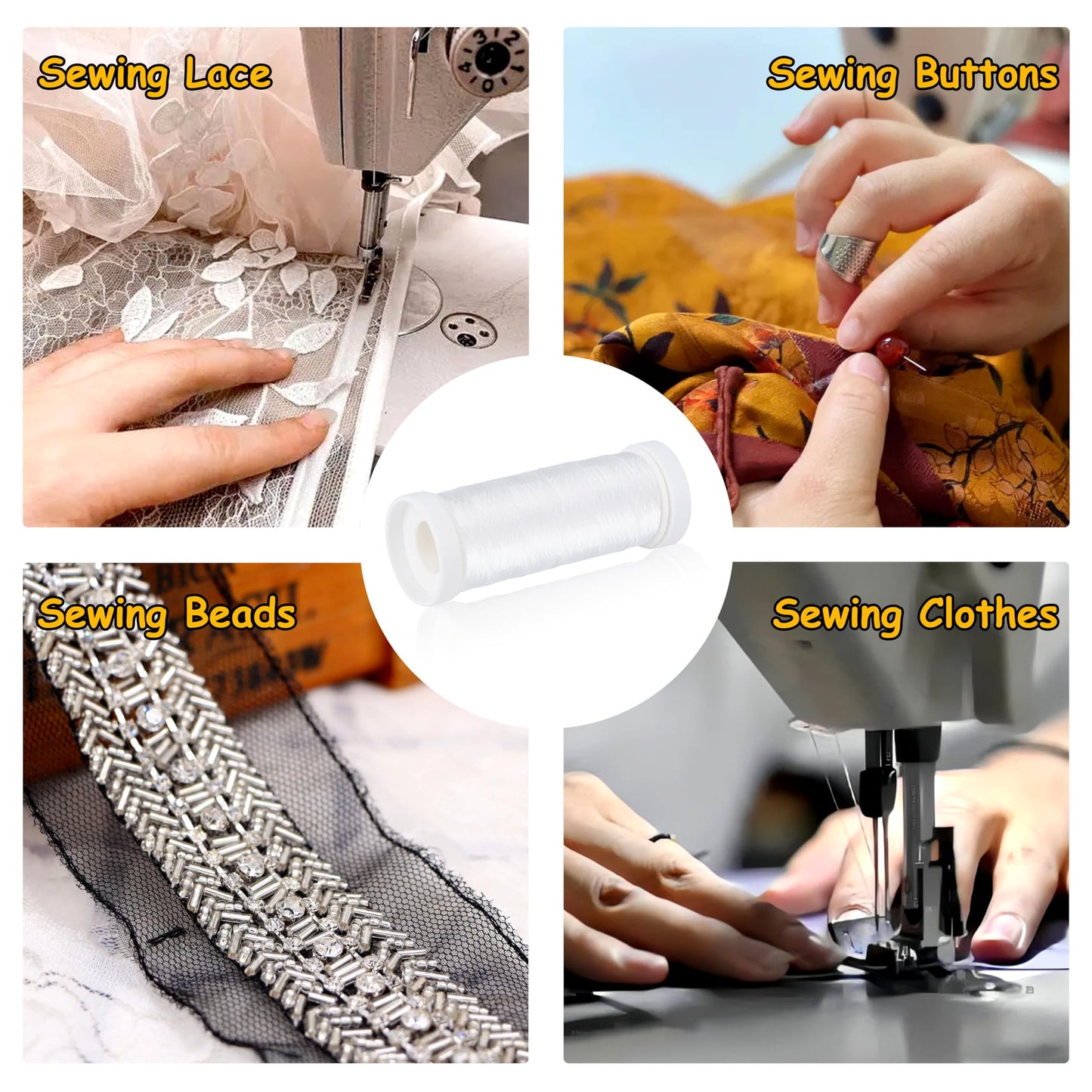Simthread Clear Invisible Nylon Sewing Thread 500M Thickness 0.1mm
