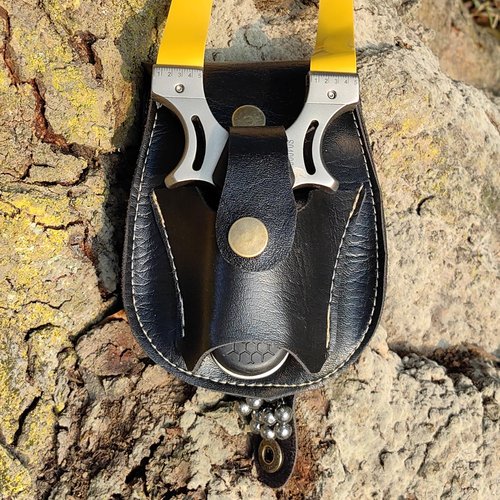 Slingshot, Solid Slingshot Set for Hunting,Professional Stainless Steel Tactical Slingshots, with 1 Ammo Pouch, 100 Ammo Balls, 9 pcs Flat Bands & 4 Target, Adults Slingshot for Outdoor Catapult Game