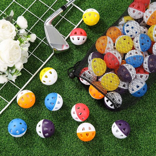 Simgoing 40 Pack Practice Golf Balls Bulk 42mm EVA Limited-Flight Golf Training Ball, High Visibility for Easy Tracking Hollow Airflow Limited Flight Balls for Home Backyard Indoor or Outdoor Unisex