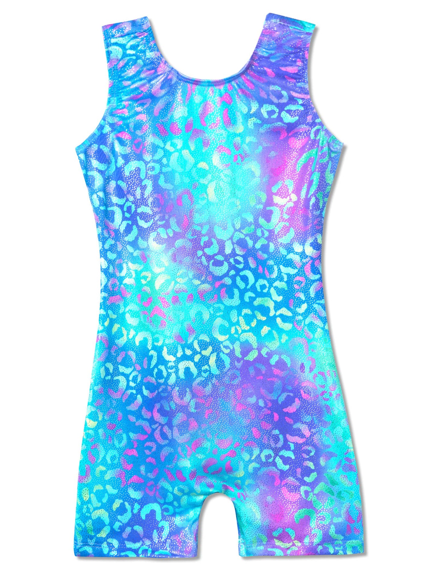 Domusgo Girls Gymnastics Leotards Size 7-8 Years Old Sparkly Green Purple Leopard Practice Outfits