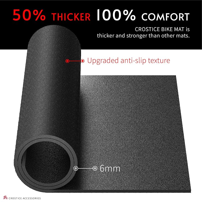 2-Piece Bike Floor Mat for Peloton - 6mm Thick, 11.8 x 24 in (Variation 11.8x24 inch x 2)