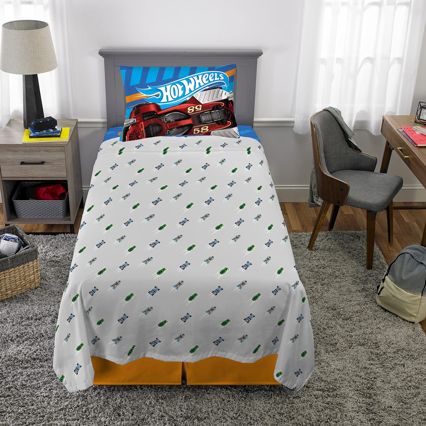 Franco Kids Bedding Super Soft Sheet Set, 3 Piece Twin Size, Hot Wheels
