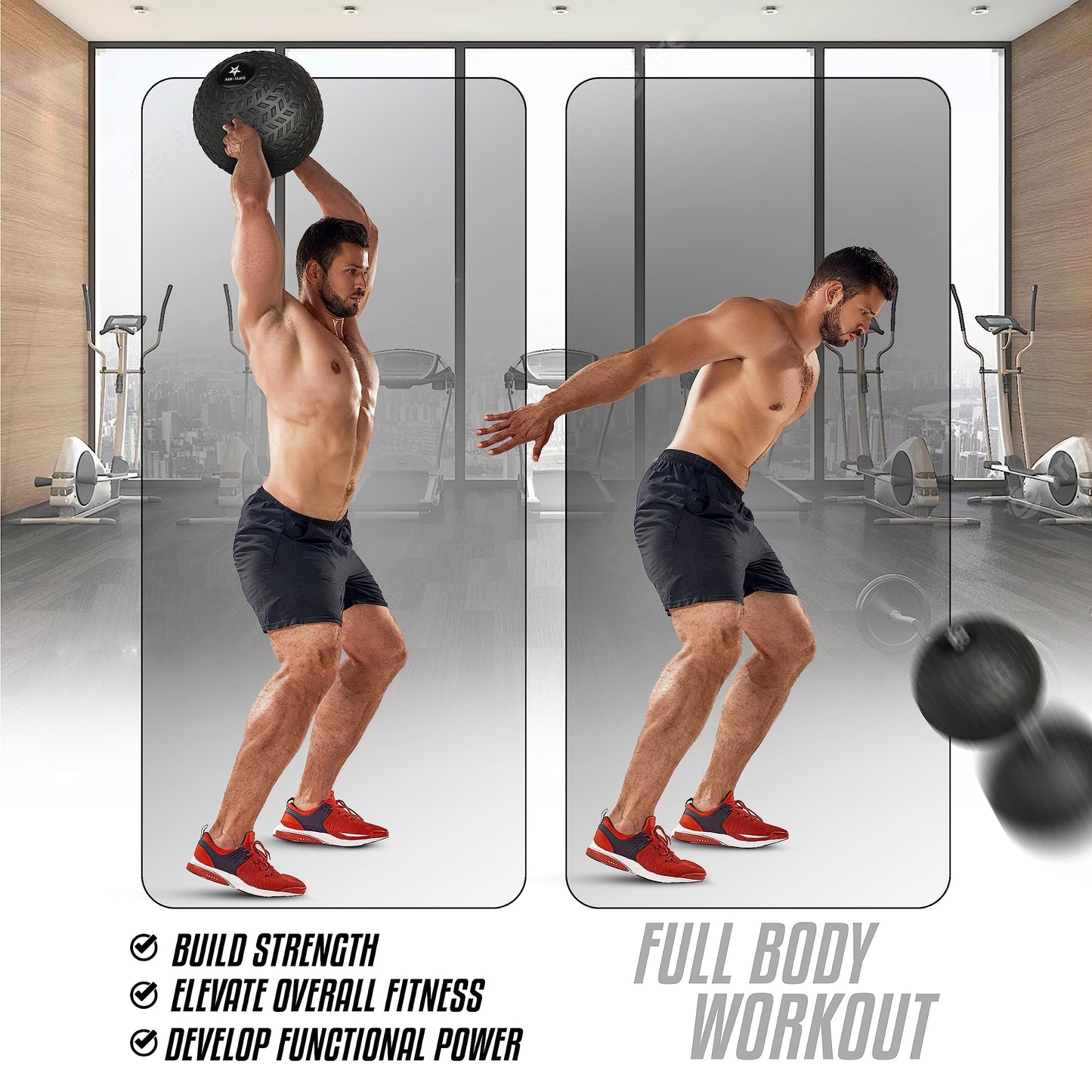 Yes4All Slam Balls Upgraded, 10-12lb Medicine Ball Weight, Durable PVC Sand Filled Workout Dynamic Medicine Ball for Core Strengthen