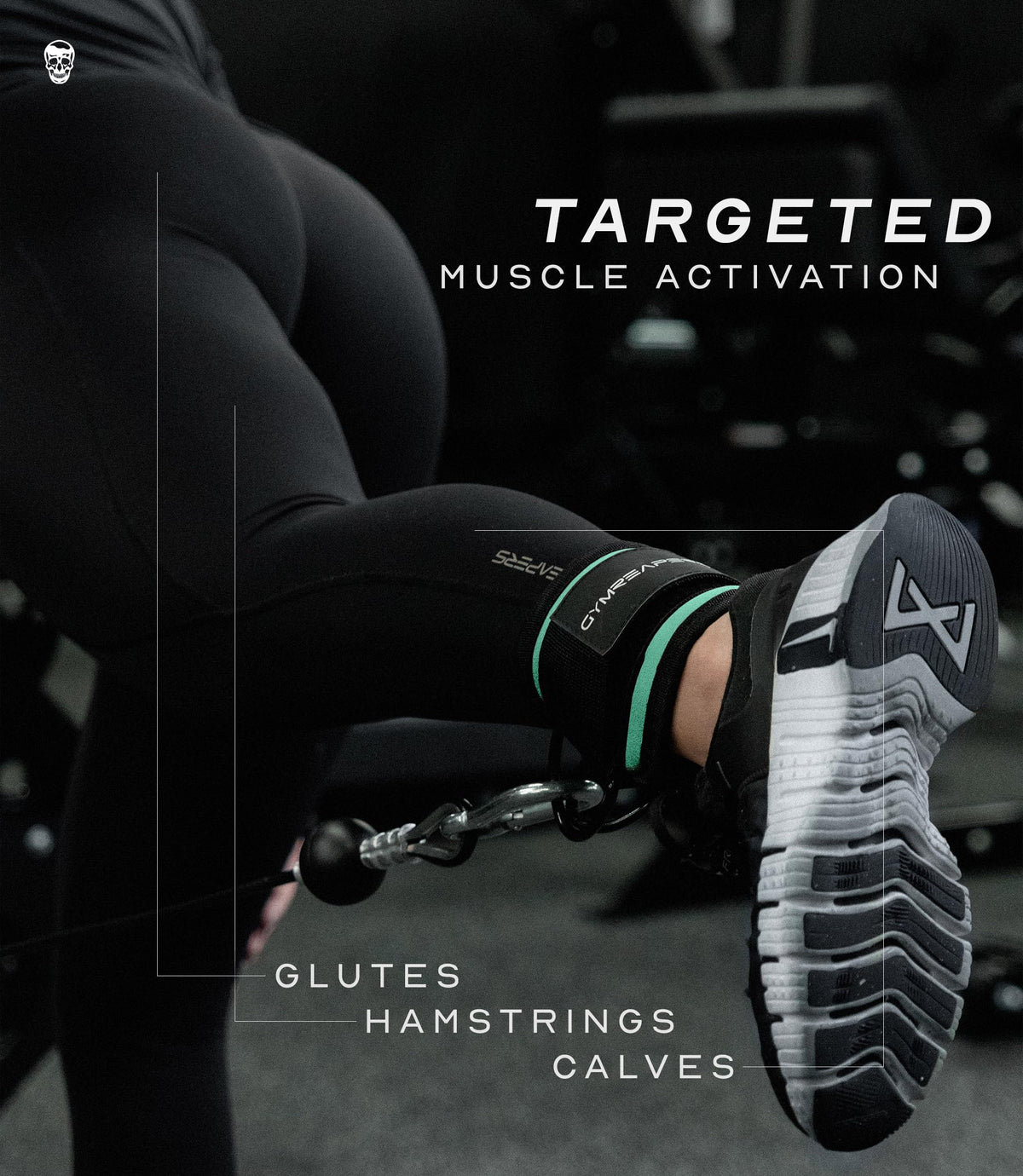 Gymreapers Ankle Straps (Pair) For Cable Machine Kickbacks, Glute Workouts, Lower Body Exercises - Adjustable Leg Straps with Neoprene Padding (Mint, Pair)