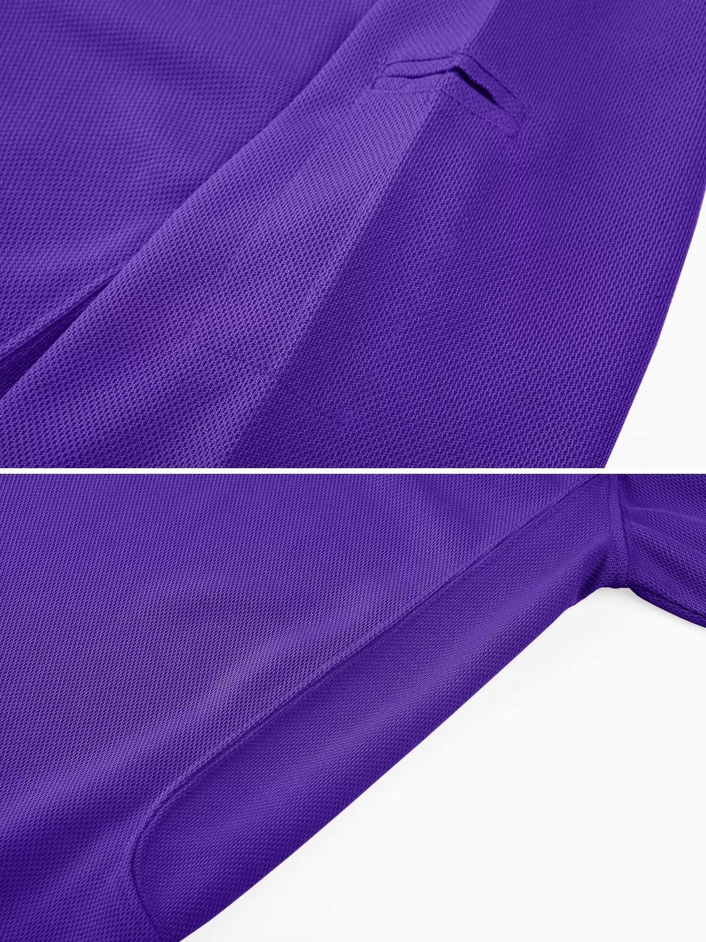 MAGCOMSEN Mens Polo Shirts Short Sleeve Golf Work Casual Quick Dry Summer Performance Shirts Purple L