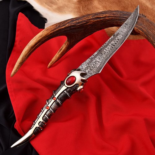 Handmade Catspaw Dagger of Arya Stark with Display Stand - GoT Damascus Steel Blade Dagger