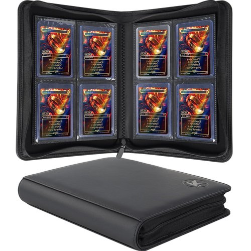 KUOOKING Toploader Binder, Holds 112+ Toploaders, 4 Pocket Top Loader Card Storage Case, Double-Sided Pockets for trading card in 3 x 4'' Toploaders