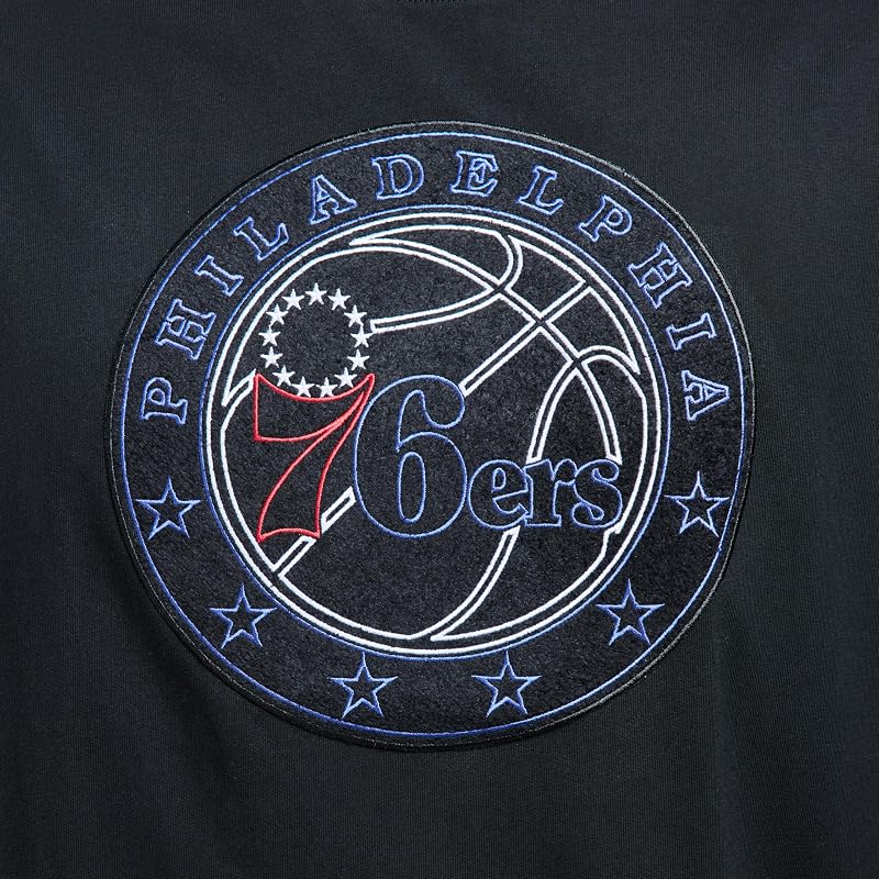Game 7 NBA Men's Short Sleeve Oversized Heavyweight Cotton T‑Shirt - Philadelphia 76ers Black XXL