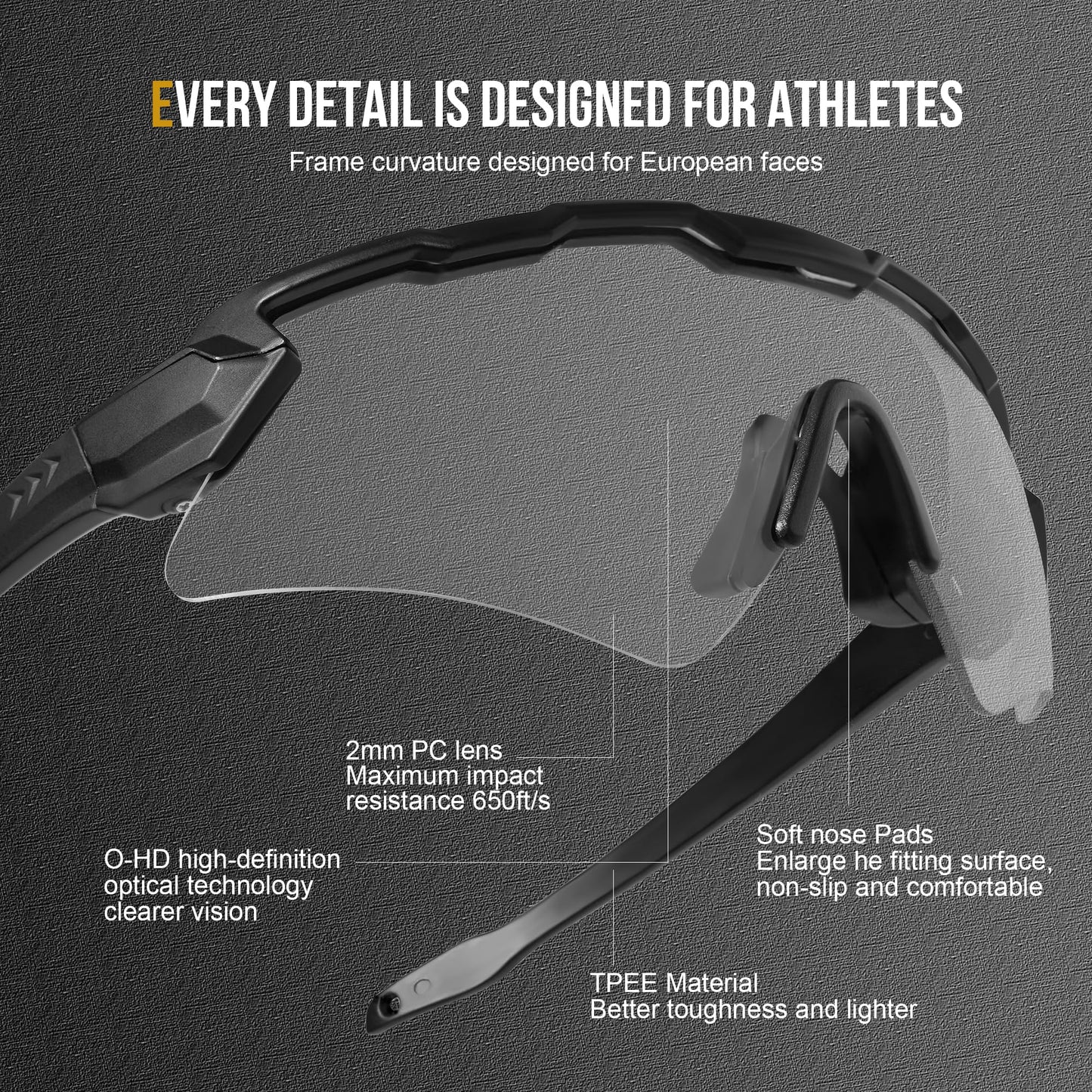 1TG Tactical Safety Shooting Glasses - Anti-Fog Tactical Goggles with 3 Lens & Hard Case, Impact-Resistant Protective Eyewear