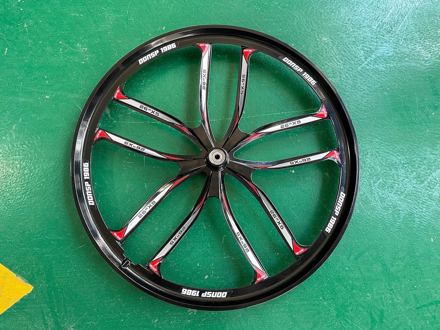 26 inch 10 Spokes Mag Wheel Set Rims Front & Rear 100x135mm & Rear Adapter 36T Sprocket, 26" Magnesium Cycling Bike Wheels Rim (Black) Disc Brake for Beach Cruisers, MTB's Road Bicycle