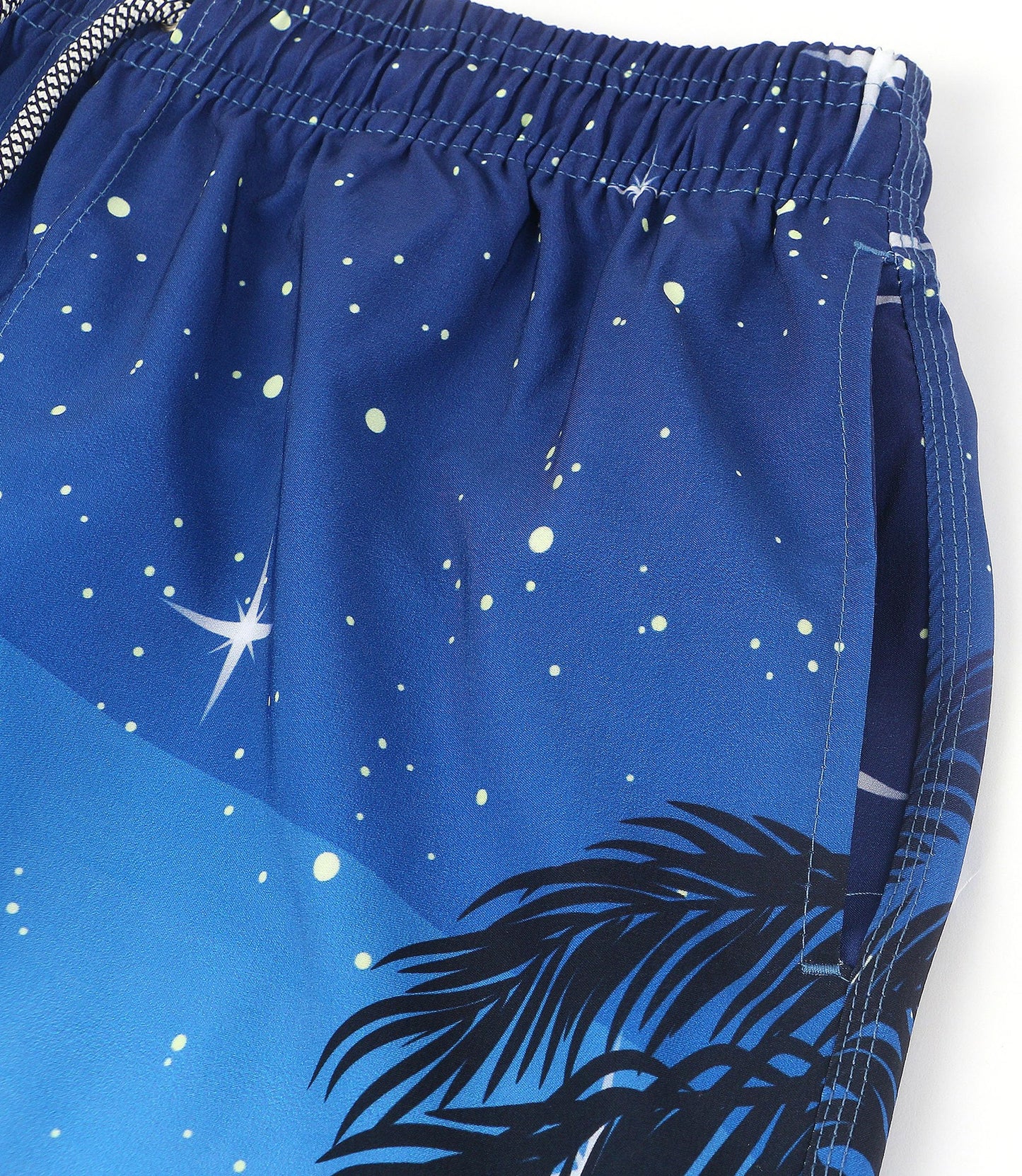 ELETOP Men's Swim Trunks Quick Dry Bathing Suit Swimming Board Shorts Mesh Lining Beach Swimwear Starry Sky Blue 4XL