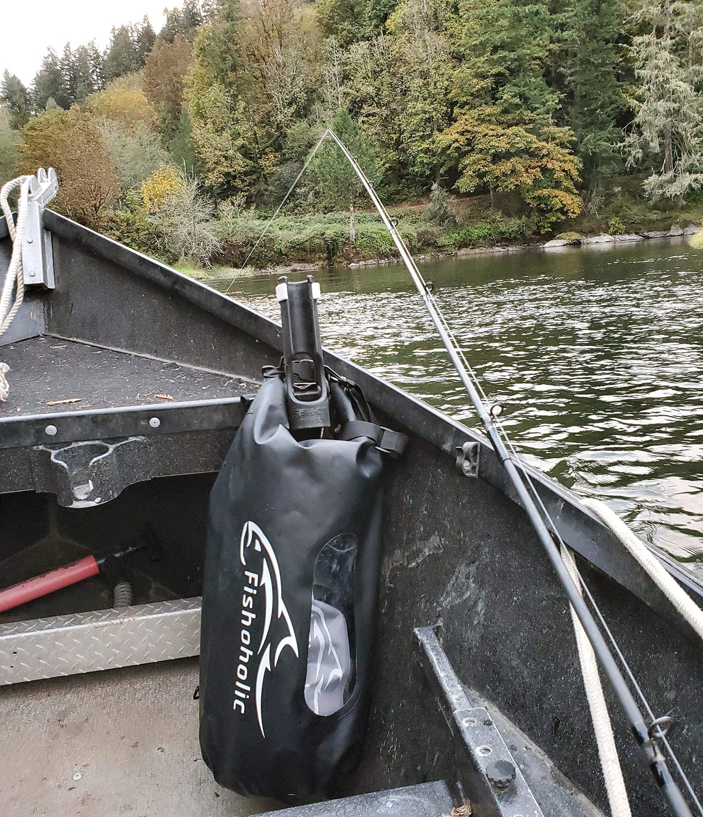 Fishoholic Dry Bag - Waterproof Gear Bags - Fail-Safe Snap - Made Tough & Durable for Kayaking Boating Fishing Hiking Camping Paddle Board & Tailgaiting (Blk, 30L)