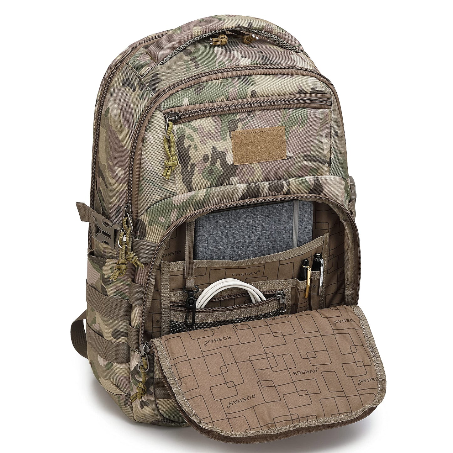 Wotony Military tactical backpack, backpack for men black small tactical assault bag (Cp, 18.5 inch)