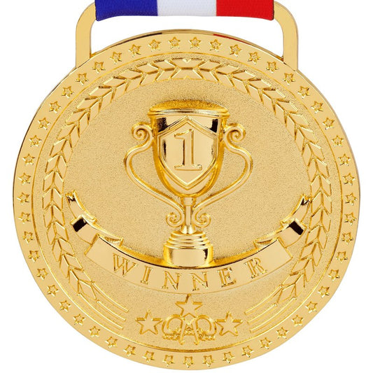 Gold Medal Winner 1st First Place Award Trophy Medal, Bright Gold