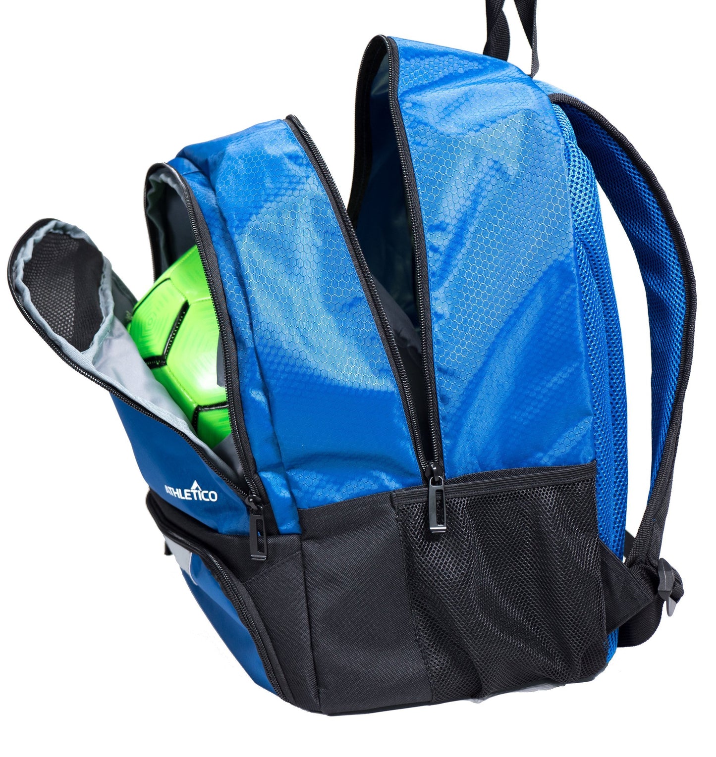 Athletico Youth Soccer Bag - Soccer Backpack & Bags for Basketball, Volleyball & Football | Includes Separate Cleat and Ball Compartment (Blue)