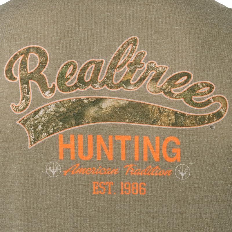 Realtree Men's Short Sleeve Graphic Performance Tee - Moisture-Wicking Lightweight Outdoor T-Shirt, Bungee Cord/Outdoor Tail
